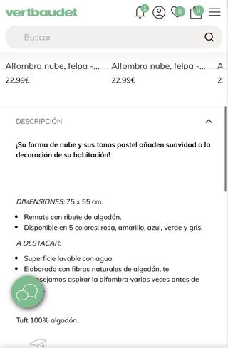 Alfombra Nube azul NUEVA Vertbaudet 7 disponibles