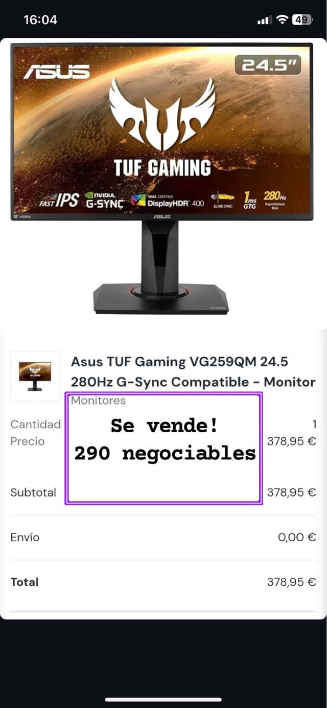 Monitor Asus TUF Gaming VG259QM