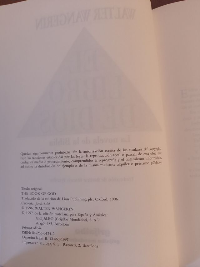 3x2 en libros. El libro de Dios.