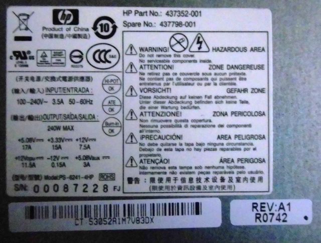 Fuente de alimentacion HP Small Form Factor