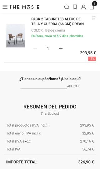 Pack 2 Taburetes THE MASIE Nuevos