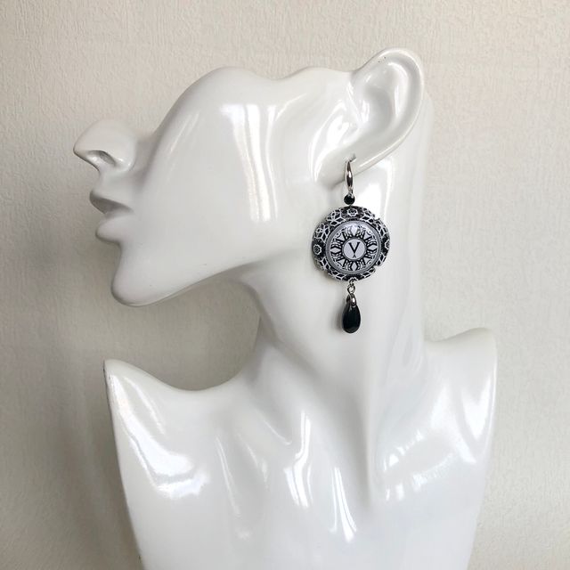 Orecchini mandala bianco e nero