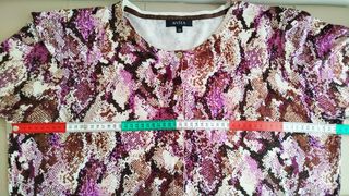 Chaqueta morada beis T.50-52 mujer talla grande