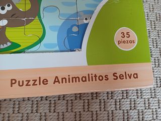 Puzzle animales selva madera