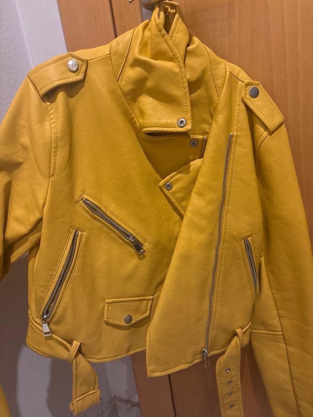 Chaqueta Cuero Mostaza