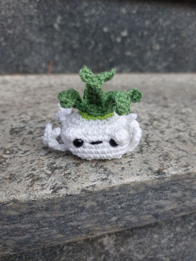 Piccola rana porro amigurumi