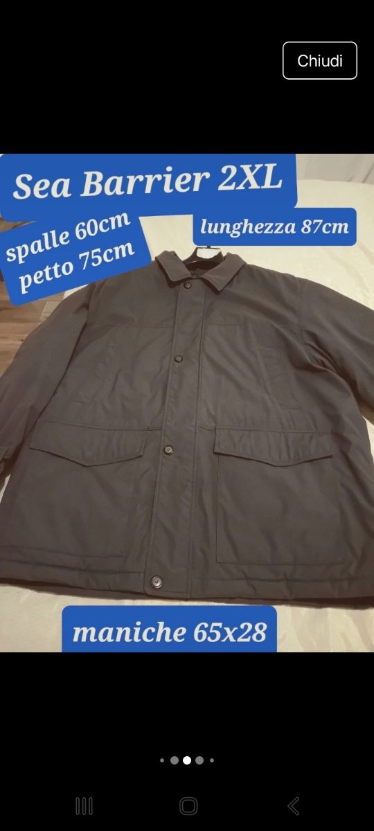 Giacca cappotto Sea Barrier 2xl oversize