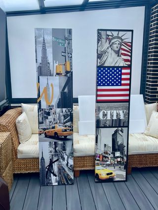Biombo Retro Nueva York y Londres