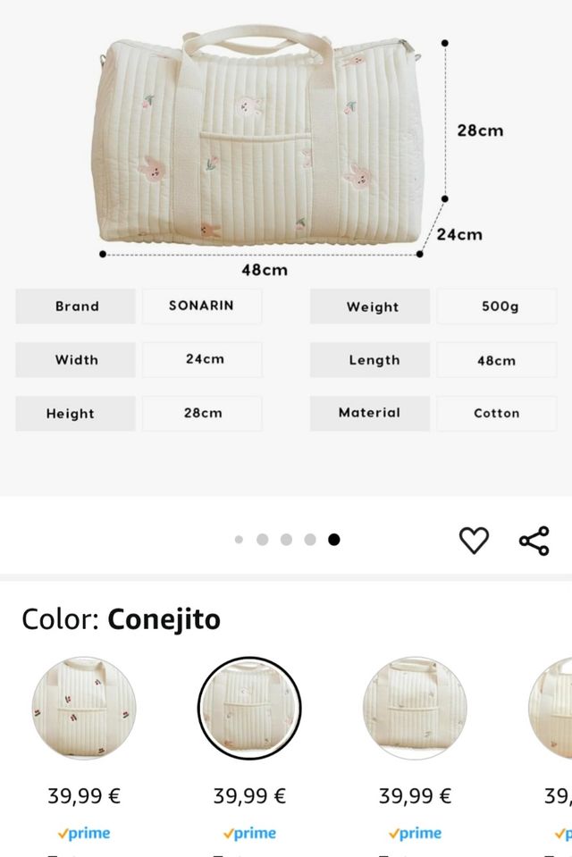 Amplio Bolso conejo más toallitas más regalo!!