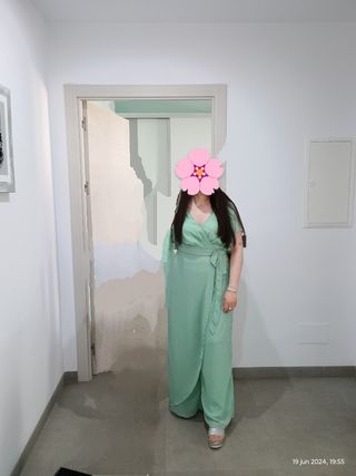 Mono elegante de gasa talla L