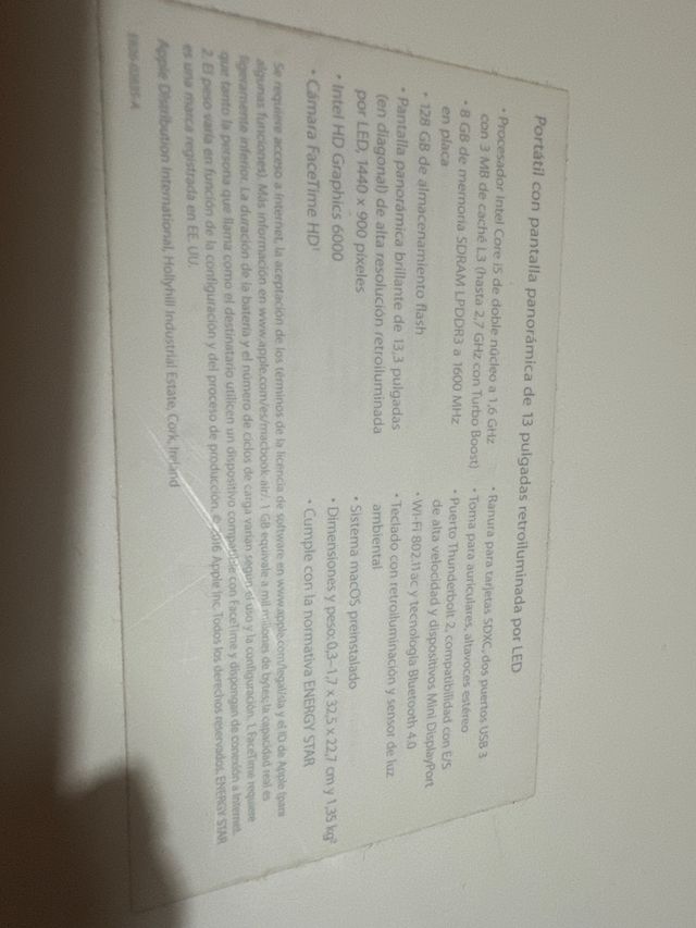 Ordenador MacBook Air 13inch