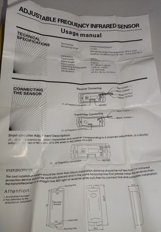 barrera Sensores IR infrarrojos