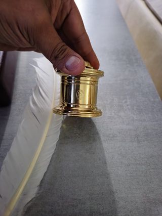 ✨ Tintero / EL CASCO chapado en oro 23k