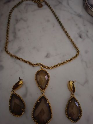 Conjunto de joyería viceroy, cuarzo ahumado, 