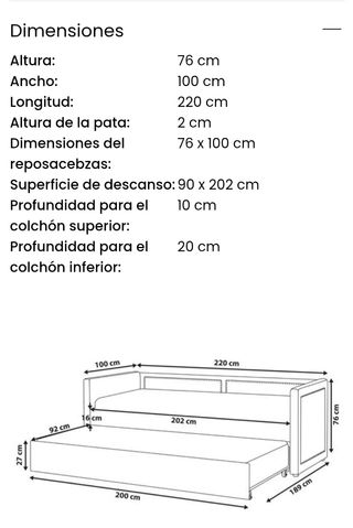 Cama nido 90×200