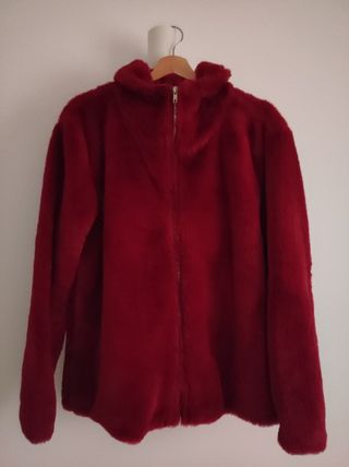 Chaquetón pelo granate bourdeos S