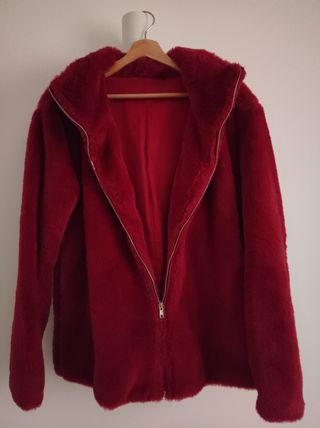 Chaquetón pelo granate bourdeos S