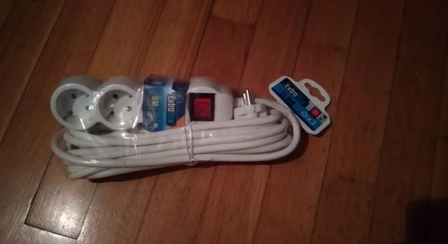 Regleta alargador 5m enchufe 3 tomas