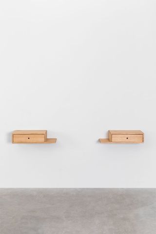 Set comodini da parete in legno Harald