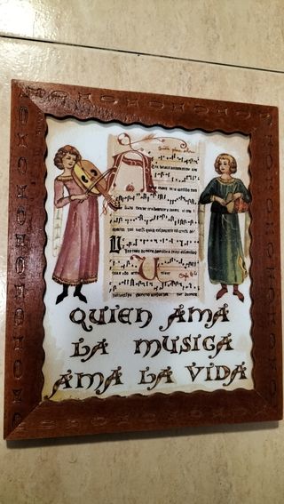 Azulejo enmarcado de frase 