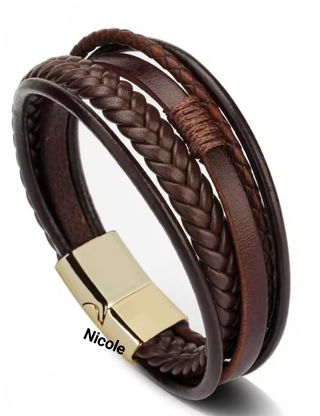 PULSERA HOMBRE DE CUERO TRENZADO