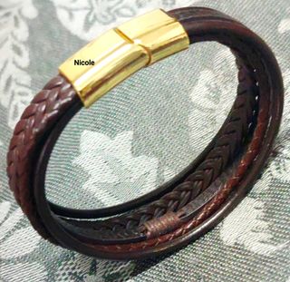 PULSERA HOMBRE DE CUERO TRENZADO