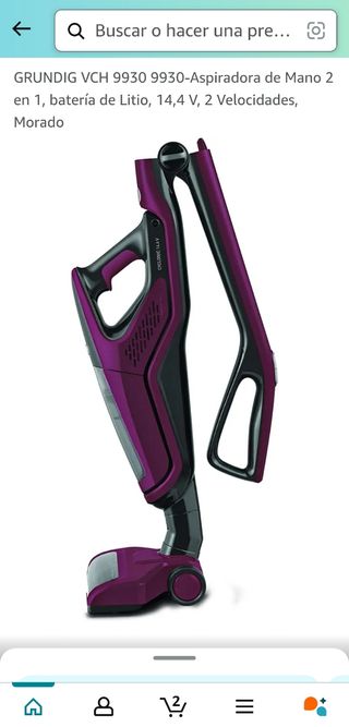 Aspiradora, aspirador sin cable vertical Grundig 2