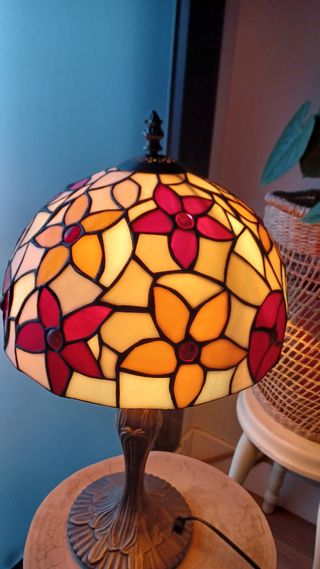 Lámpara de sobremesa Tiffany flores