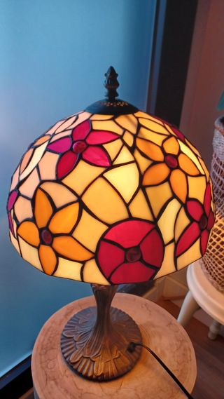 Lámpara de sobremesa Tiffany flores