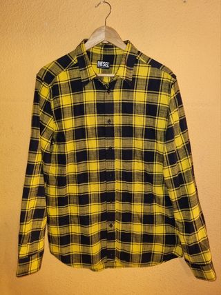 Camisa Diesel cuadros negro y amarillo