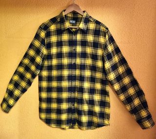 Camisa Diesel cuadros negro y amarillo