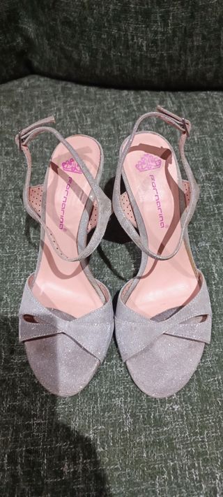 Sandalias tacón fiesta señora - Talla 38