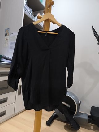 Blusa viscosa mujer negra talla s