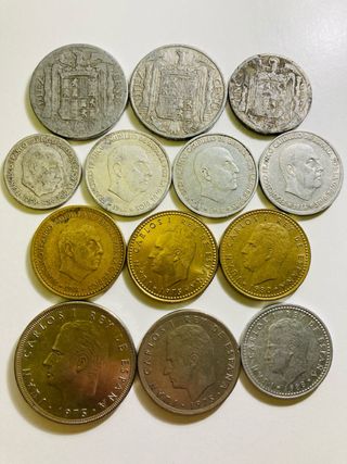 13 monedas variadas España 1940-1988