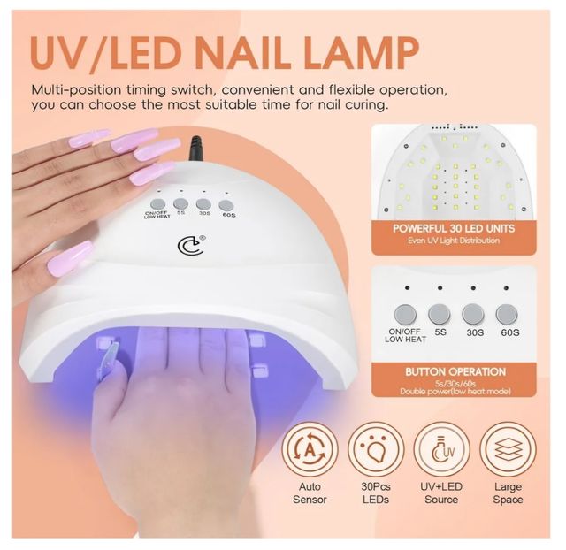 NUEVO UÑAS: 20 esmaltes, lampara LED...