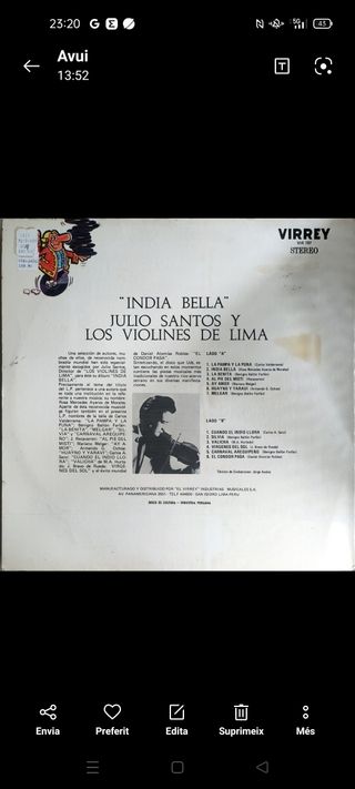 INDIA BELLA-JULIO SANTOS E I VIOLINI