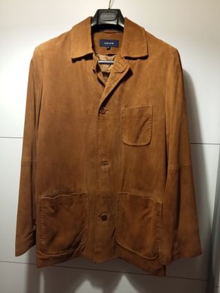 Chaqueta de piel cortefiel  color camel