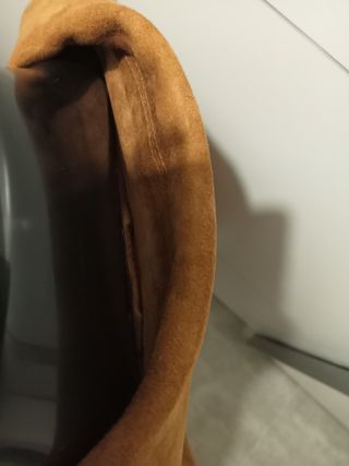 Chaqueta de piel cortefiel  color camel
