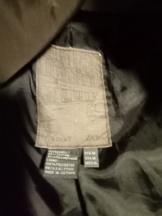 Abrigo Zara color antracita poliuretano / algodon