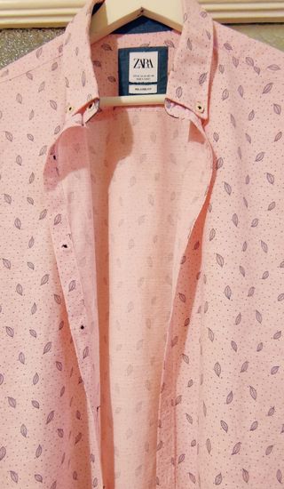 Camisa chico manga larga rosa