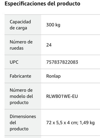 Base con ruedas para lavadoras y otros muebles