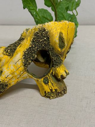 Tronco cueva decoración acuario