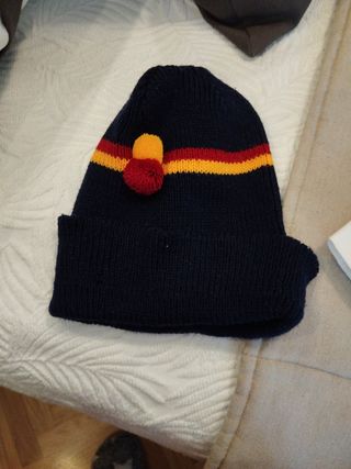 Bufanda, gorro ,guantes y leotardos azules