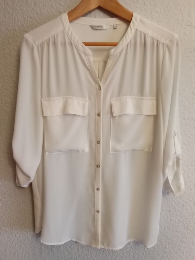 Camisa vestir blanco roto.El corte ingles