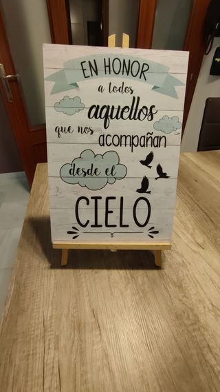 Cartel recuerdo en memoria. Boda