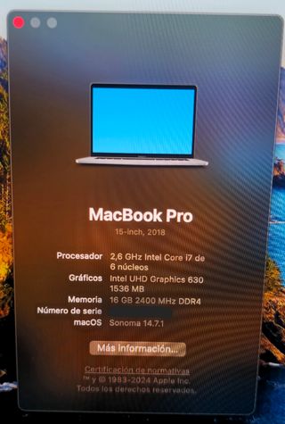 Macbook Pro 15" i7 2018