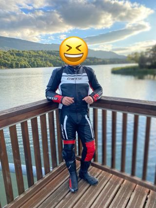 Traje de moto 2 piezas y botas 
