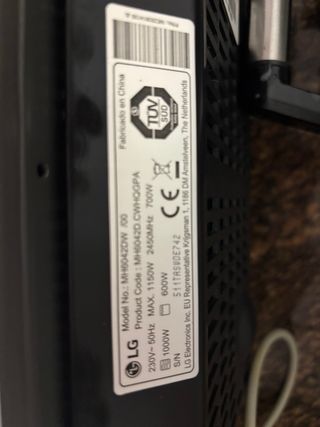 Microondas LG MH6042DW  Grill 1000 W