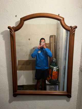 Espejo grande marco de madera