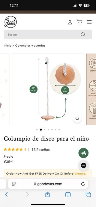 Columpio madera Goodevas